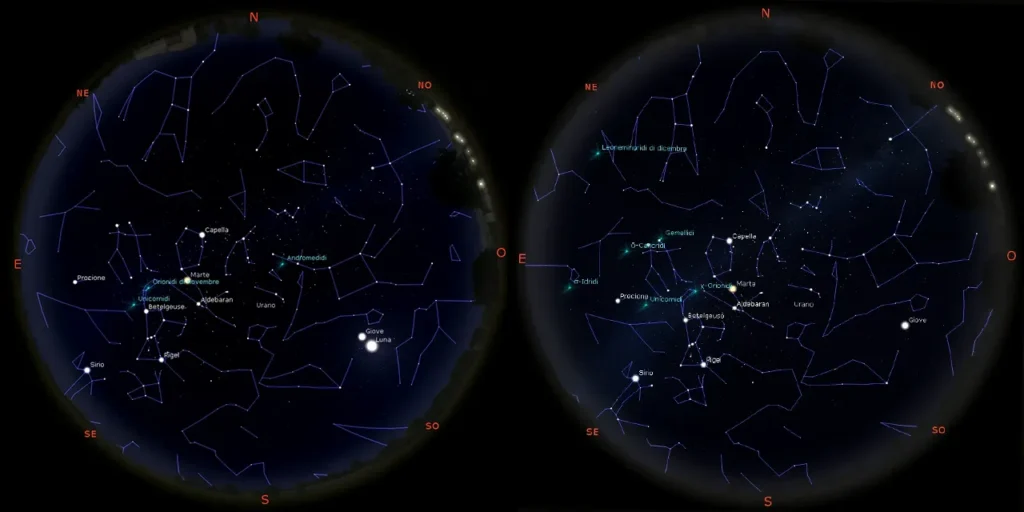 Il cielo del mese di dicembre 2023 - Mitiche Stelle